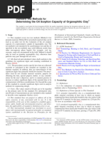 Determining The Oil Sorption Capacity of Organophilic Clay: Standard Test Methods For