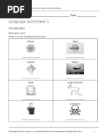 P - Science - 3 - Language Worksheets - Unit 1