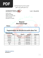 Augmentation de So2 Dans L'air