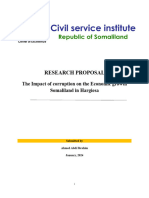 The Impact of Corruption On Economic Growth in Hargeisa, Somaliland: A Research Proposal