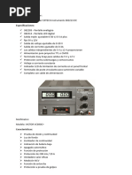 Especificaciones de Instrumentos