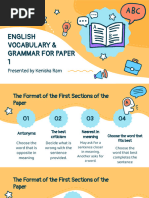 English Vocabulary and Grammar - Paper 1