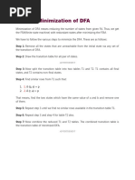 Minimization of DFA