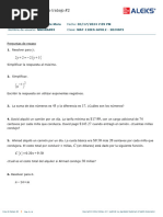 Hoja de Trabajo Algebra 1