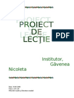 Proiect de Lectie