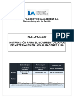 PI-AL-PT-IN-007 Instrucción para El Movimiento Lógico de Materiales en Los Almacenes 2120