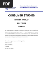 2023 Consumer Studies Grade 10 Term 3 - 4 Revision Material Updated