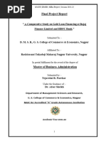 Final Project Report: " A Comparative Study On Gold Loan Financing at Bajaj Finance Limited and HDFC Bank."