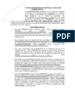 Contrato de Cesion de Derechos de Credito A Titulo de Compraventa