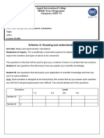 Formative Assessment Moles and Stoichiometry