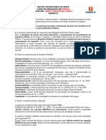 Gabarito - Processo Penal I - Exercício de Revisão para Av1