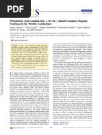 Phosphoric Acid Loaded Azo ( N N ) Based Covalent Organic Framework For Proton Conduction