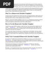 Homework Checklist Template For Teachers