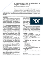 Assessing Sleep Quality of Shs Students