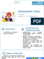 Mensagem Final: 2 ANO AULA 15 - 1 Bimestre