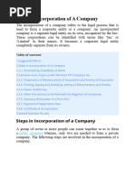 Steps in Incorporation of A Company