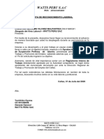 Carta de Reconocimiento Laboral