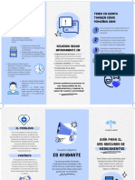 Folleto de Servicio de Marketing Agencia Creativa Ilustrado Doodle Azul y Blanco