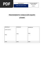 Atex - Procedimiento Conducción Equipo Liviano