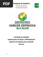 Programa de Gobierno Alcaldia Carlos Espinosa Bernal 2024 2027