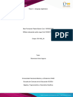 Fase 2 - Ejercicios Lenguaje Algebraico