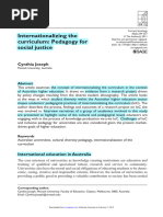 Cynthia - Joseph - 2012 - Internationalizing The Curriculum-Pedagogy For Social Justice