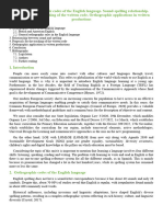 Unit 10. Orthographic Codes of The English Language. Sound-Spelling Relationship. Proposals For The Teaching of The Written Code. Orthographic Applications in Written Productions