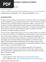 Diagnosis of Hemolytic Anemia in Adults