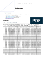 Isothermal Properties For Water