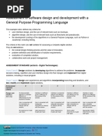 Rubric Example Software Design and Development With General Purpose Languagd 1