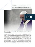 Message Du Pape Pour Le Carême 2024