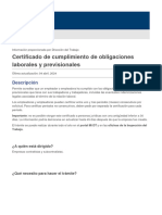 Certificado de Cumplimiento de Obligaciones Laborales y Previsionales