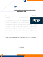 Solicitud de Autorizacion de Descuento Por Gastos Administrativos