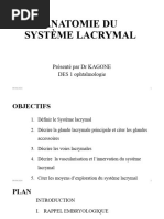 1 - Anatomie Du Système Lacrymal 2022 DR Kagone