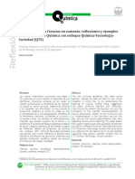 Enseñanza de Las Ciencias en Contexto: Reflexiones y Ejemplos de Enseñanza de Química Con Enfoque Química-Tecnología-Sociedad (QTS)