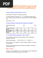 Rocedimiento para Calcular Las Prestaciones Laborales