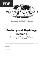 Anatomy and Physiology Science Olympiad Div B Invite Fall 2017 Exam