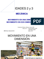 Movimiento en Una Dimensión Movimiento en Dos Dimensiones