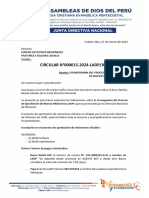 Circular #000015-2024 - Cronograma de Aprobación de Nuevos Misioneros.