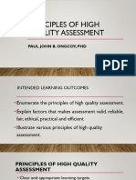 Topic 3. Principles of High Quality Assessment