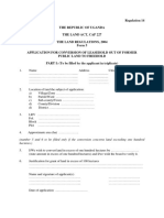 Land Form5 Application For Conversion From Leasehold Out of Former Public Land To Freehold