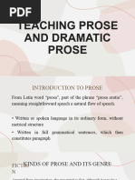 Teaching Prose and Dramatic Prose