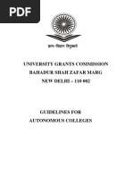 UGC Guidelines For Autonomous Colleges