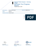 Semester Two Progress Report Grade 12 Gasali Samantha Faith 33202211043