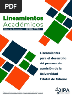 Lineamientos para El Desarrollo Del Proceso de Admision de La Universidad Estatal de Milagro