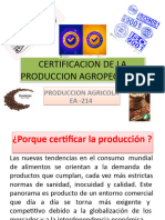 Certificacion de Produccion Agricola