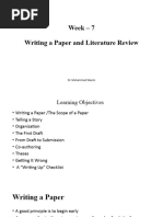 Week 7 - Writing A Paper and Literature Review