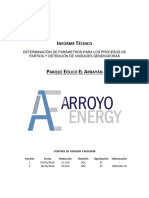 Informe Parque Eólico El Arrayán Tiempos de Partida y Detención