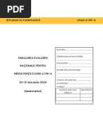 Simulare EvaluareNationala Matematica Matemanie Ianuarie