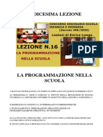 LEZIONE N.16 - La Programmazione Nella Scuola